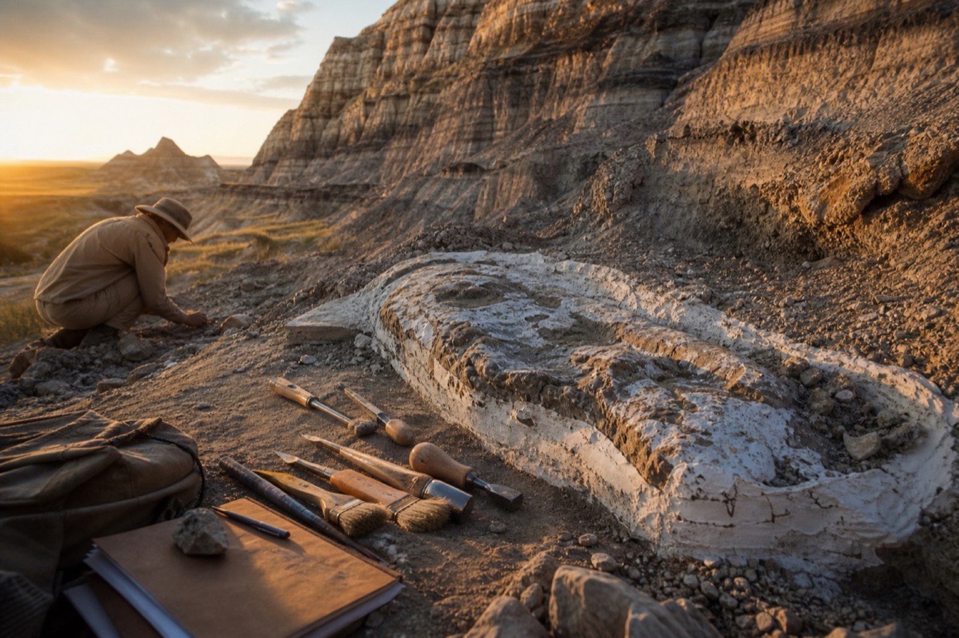 Dig-site atmosphere β field imagery for the Jurassic Depot marketplace